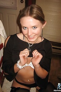 Kitty Cares Her Young Tanned Body In Black Panties And Sotckings